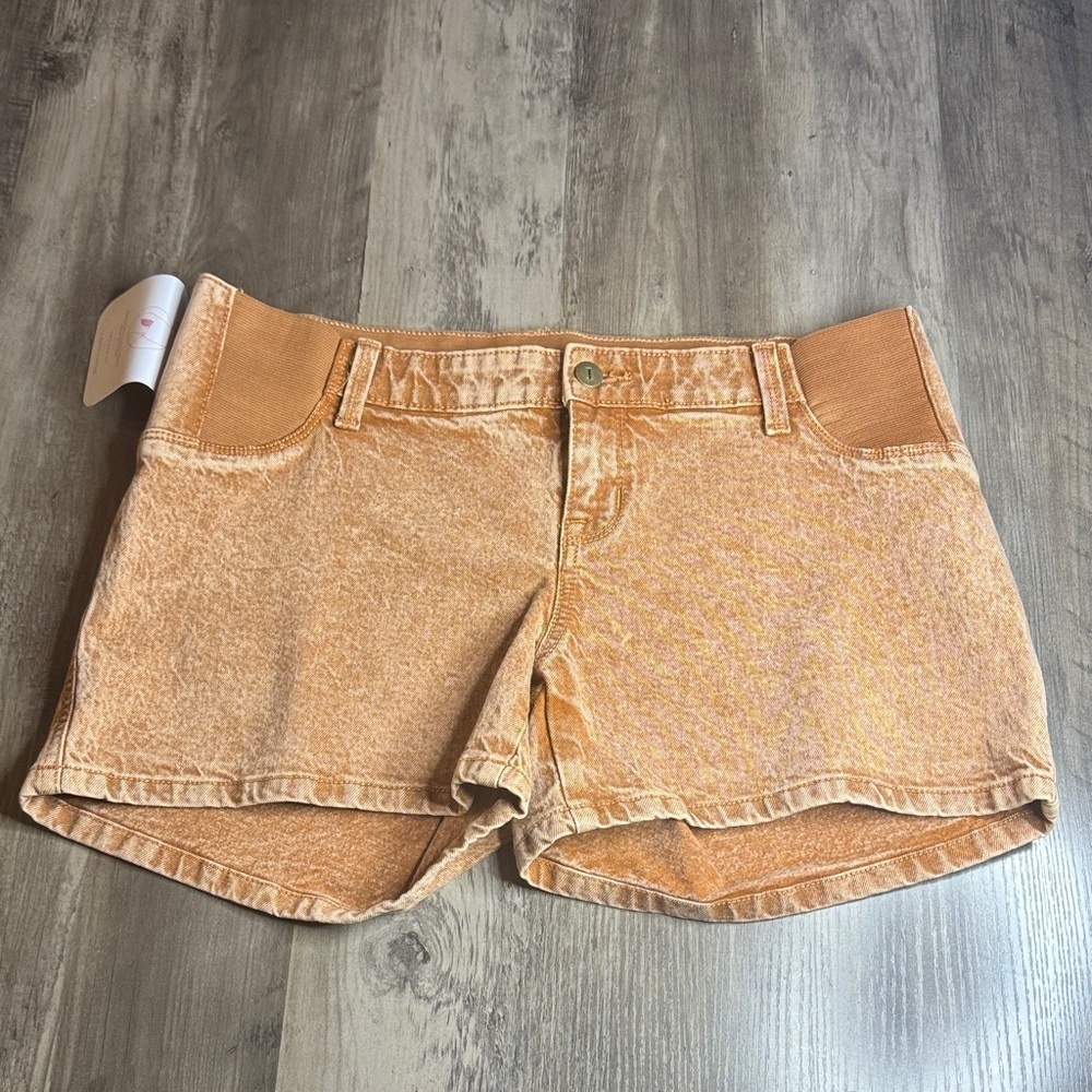 Isabel Maternity by Ingrid & Isabel Orange Jean Shorts